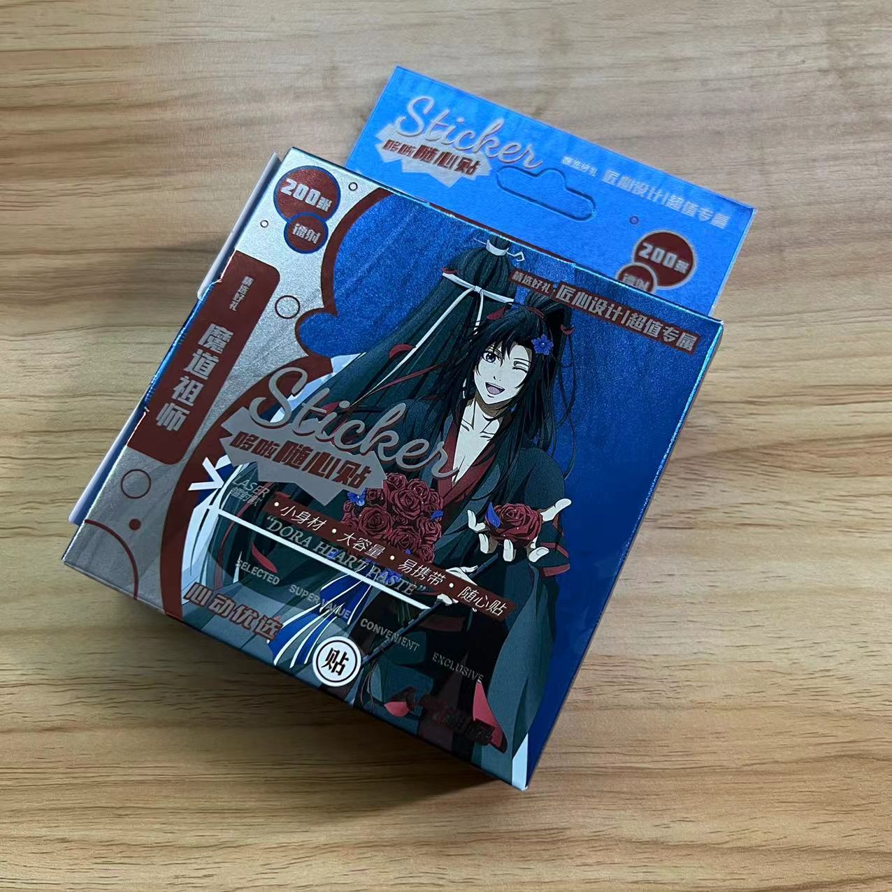 

200 шт./кор. Mo Dao Zu Shi лазерные наклейки аниме Lan Wangji Wei Wuxian наклейки детские игрушки