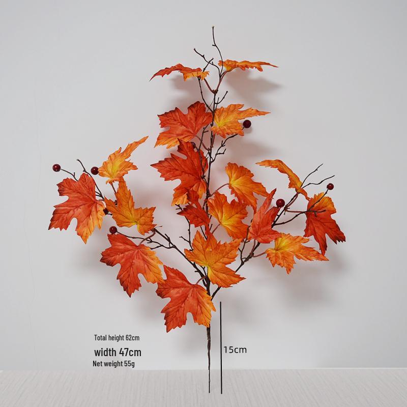 Thanksgiving Decoration: Artificial Maple Leaves, Pumpkins, Acorns & Berries