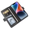 For iPhone 14 Wallet Case with Dual Magnetic Clasp Litchi Textured Leather Flip Stand Phone Cover