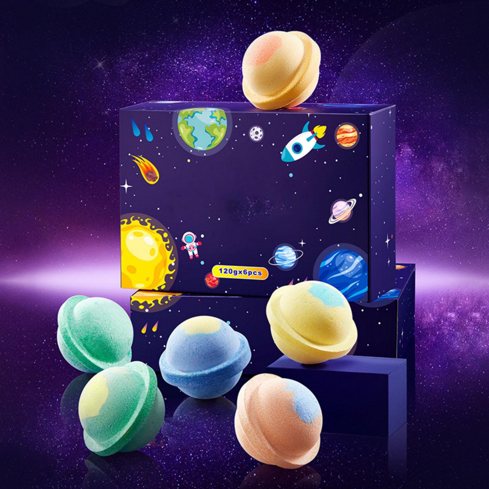 Planet Bath  Ball Gift Set - Cleansing Body Bath  Balls For Children - Foaming Bombs 6pc