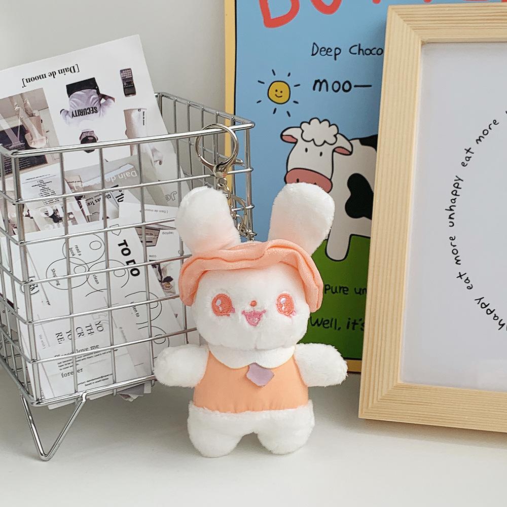 

Mini Delightful Bunny Plush Keychain Gentle Rabbit Toy Decoration Bag помаранчевий