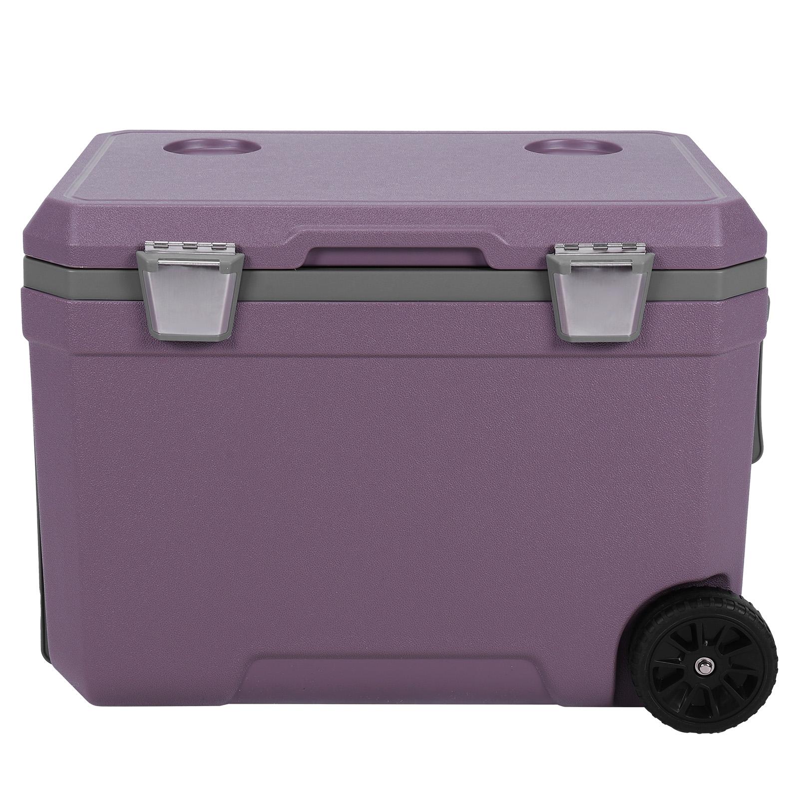 

45L PU Fresh-Keeping Insulate Case with Pull Rod & Wheels Ice Cube & Fresh Food Storage Case Anti-Slip for Beach/Drink/Beverage серый