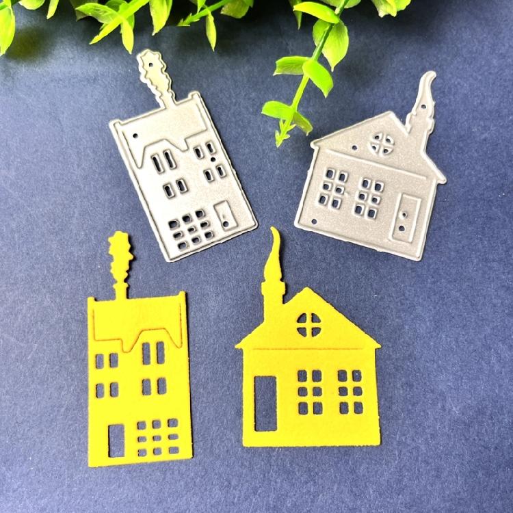 Dům Kovové Řezací Šablony Vylisovací Šablona Šablona Scrapbooking Karta Řezané Díly