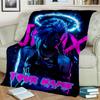 1 Stück Personalisierte Name Cyberpunk Neon Dreams Flanelldecke vielseitig, Ganzjahres-Überwurf geeignet für Wohnzimmer, Schlafzimmer, Camping, Reisen und als Geschenk