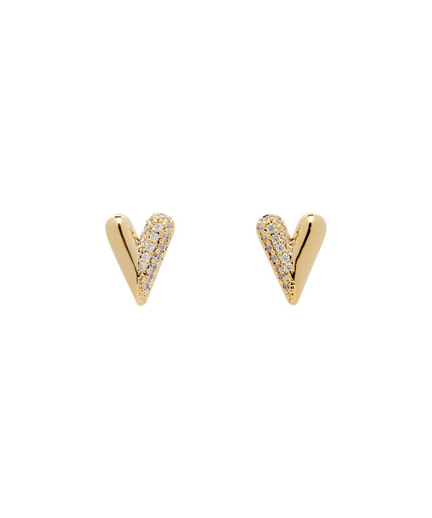 Jyddm 925 Half And Half Heart Earrings