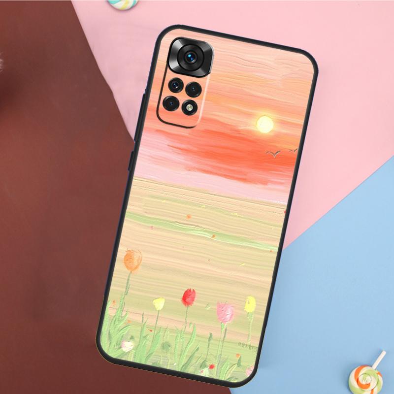 Korean Sunset Scenery Cover For Xiaomi Redmi Note 13 Pro 14 12 11 9 10 9S 10S 11S 12S Redmi 14C 10C 12C 13C Case