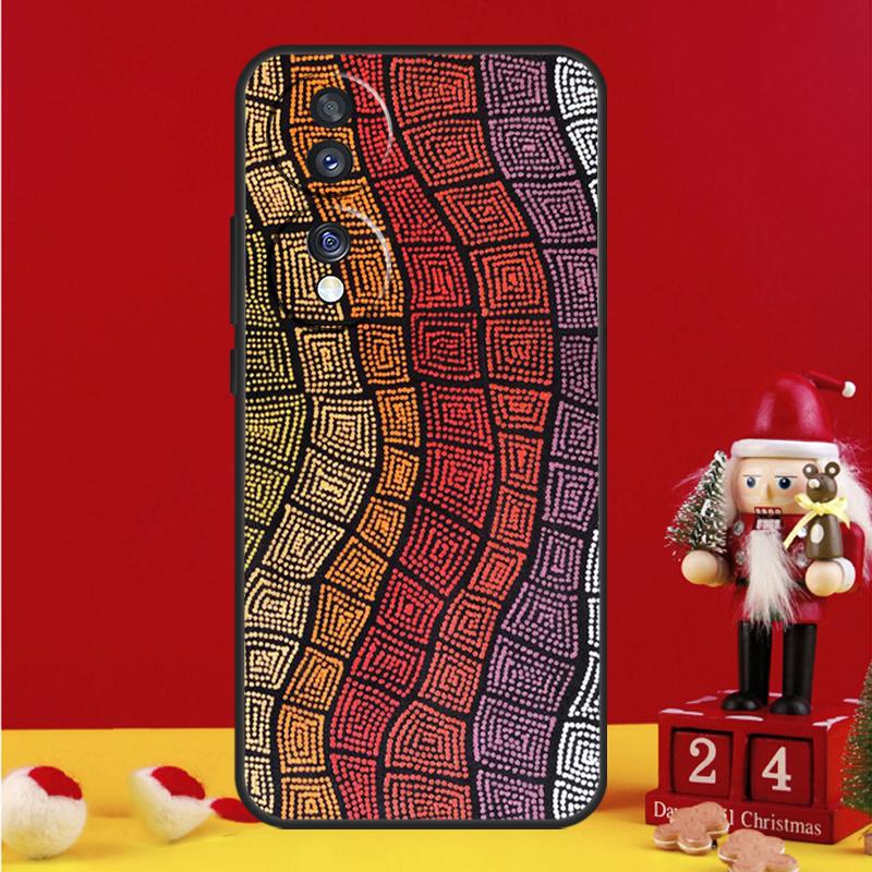 Coque Imprimé Art Aborigène Pour Honor Magic 8 5 6 7 Pro Honor Win RT 50 70 90 200 400 Lite X8c X9b X9c X9a X9d Coque