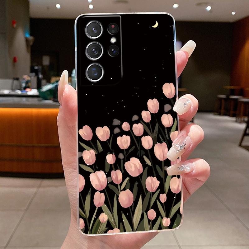 For Samsung S21 Ultra Case Clear Casing Fashion Butterfly Flower Soft TPU Silicone Cover For Samsung Galaxy S20 Ultra Phone Case