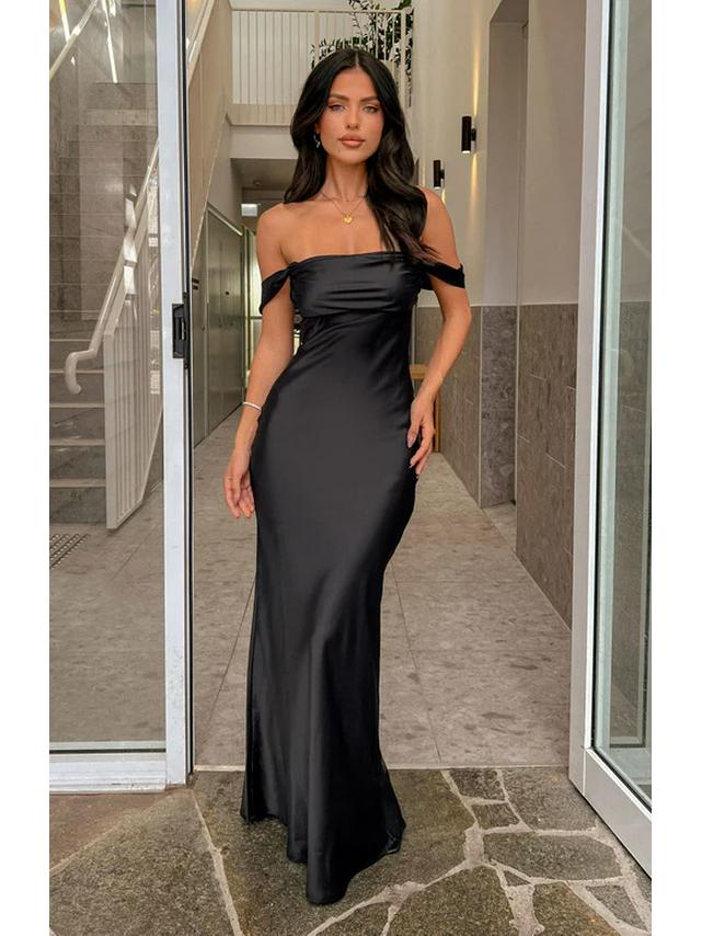 2023 Frühling/Sommer Europäisches & Amerikanisches Ein-Schulter Satin Rückenfreies Abendkleid