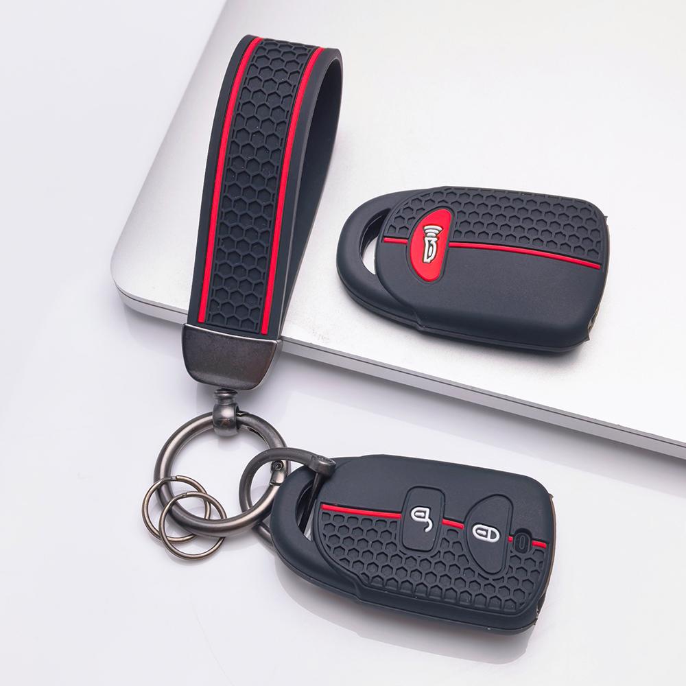 Key Fob Cover for Hyundai Elantra Tucson Models Santa Fe Ix35 with Keychain Anti-Scratch Surface Shockproof Structure Soft Grip Texture