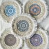 10" Corn Husk Rope Fringe With Exquisite Patterns Handmade Woven Meal Mats Bohemian Style Dining Table Mat Kitchen Accessories