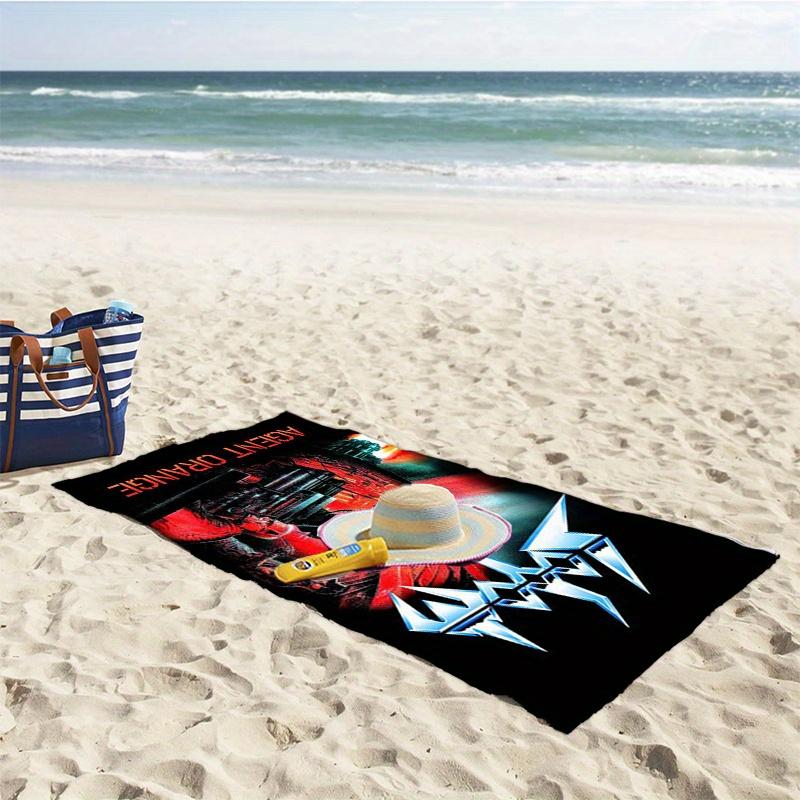 1PC Sodom Agent Orange Metal Band Beach Towel, Quick Dry Lightweight Polyester Towel, Soft Absorbent Fan Merch for Swimming Trav