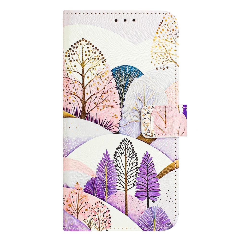 

Coloured Drawing Wallet Case for Moto G85 G84 G75 G55 G45 G35 G34 G04 G04S E14 E15 G 5G Luxury Stand Card Slots Flip Phone Cover Moto E14 4G