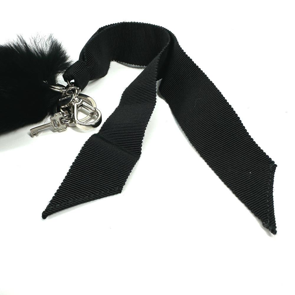 MIUMIU Bag Charm Key Holder Black