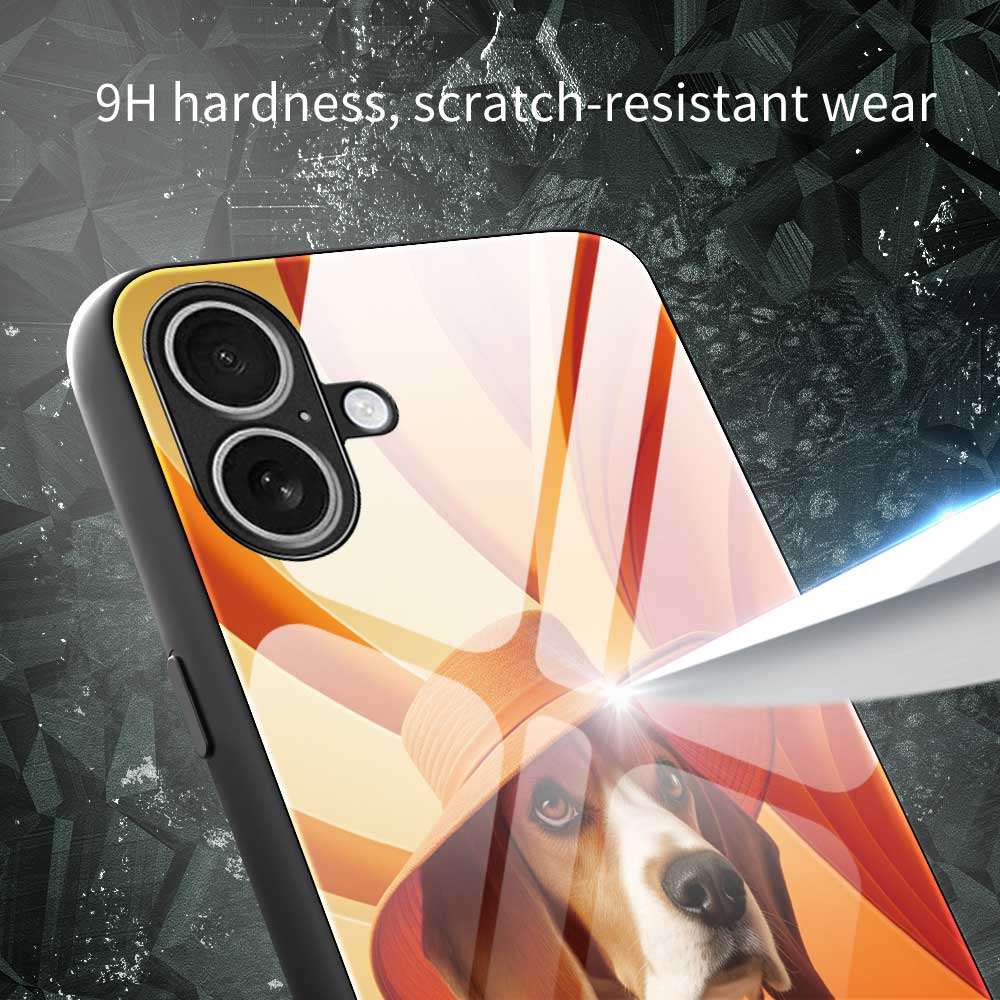 For iPhone 17 Case Anti Drop PC TPU Tempered Glass Pattern Printing Phone Back Cover