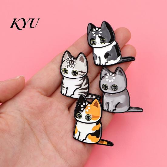 Lightweight Enamel Pins Cartoon Cat Brooch Pin for Clothing, Kitten Alloy Badge Durable Metal Pin, Backpacks Hats Scarves Decorative Accessory,