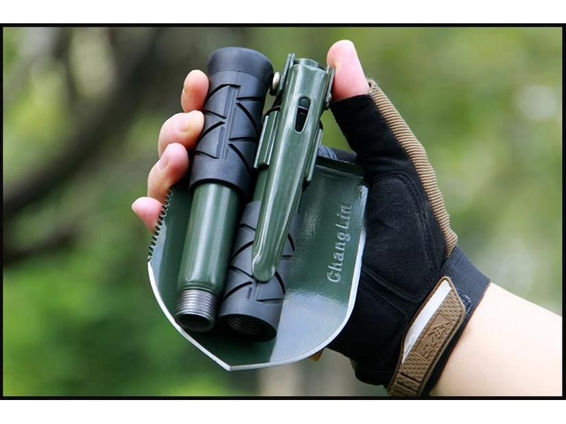 Military Survival Gear: Multi-functional Folding Manganese Steel Engineer's Shovel for Camping