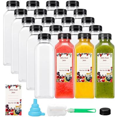 LMETJMA 500 ML Saftflaschen PET-Kunststoff-Saftflaschen mit Verschluss Wiederverwendbare, durchsichtige Getränkebehälter für Saftmilch JT282