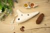 TNG Ocarina [Alto/C/AC / 12-Hole / Emerald] High-Quality Ocarina for Tube Play (Includes Strap) Glazed Finish with Ocean Wave Pattern (White)