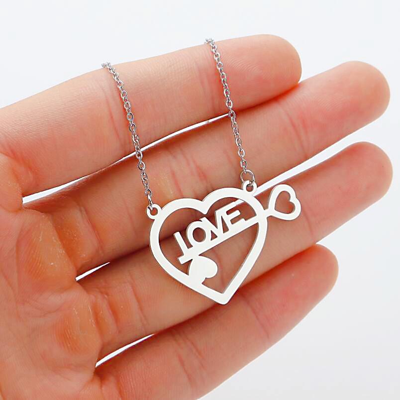 

Love Hearts Long Chain Necklace For Women Gold Plated Stainless Steel Adjustable Pendant Necklace Lot Classic Gift Girlfriend