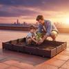 Rectangular Planter Box Modular Flower Space-Saving for Patio, Indoor