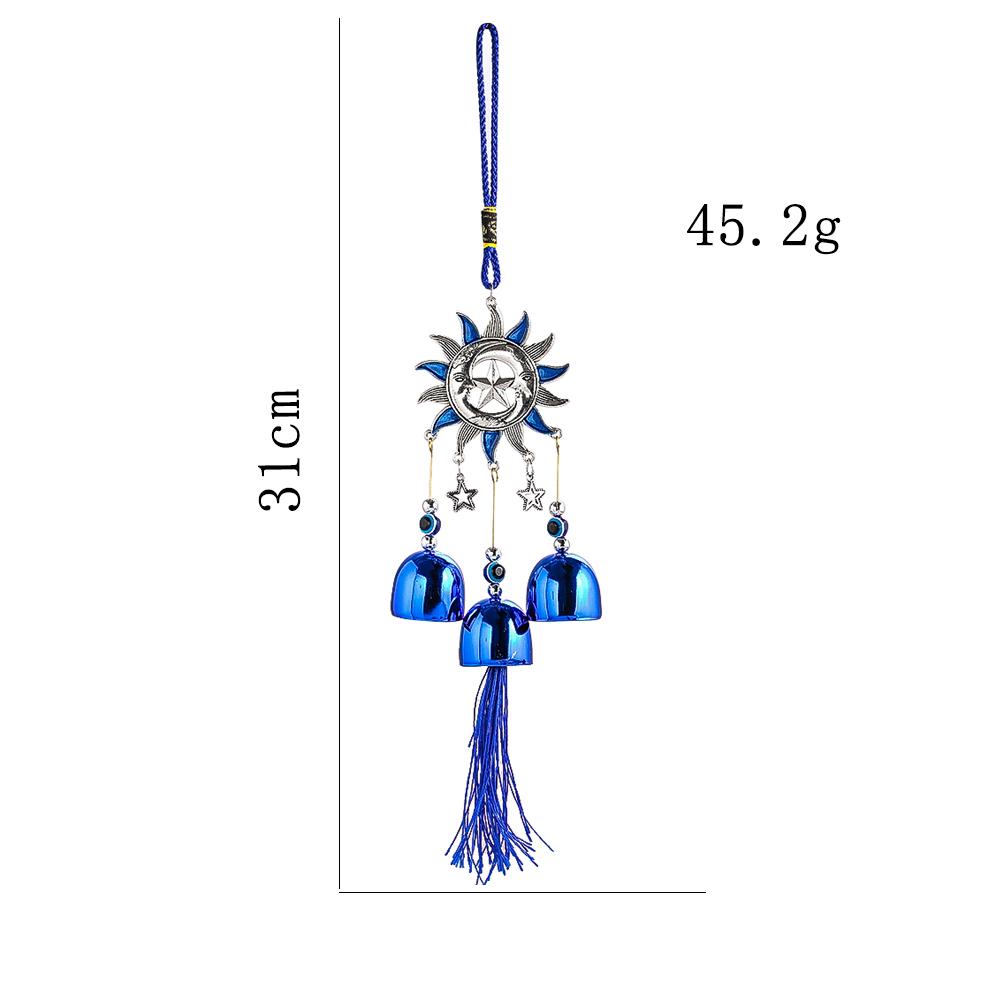 

Солнце Луна Звезда Колокольчики ветра Счастливый амулет Синий сглаз Колокольчик ветра Кисточка Защита Благословение Дом Сад Подвесной декор Подвеска для автомобиля