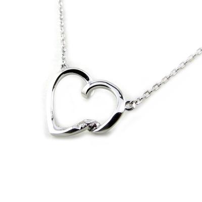 [N1834] - White 'Love' Silver Necklace