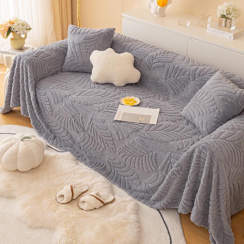 Plush Sofa Cover for All Seasons, Simple and Modern Anti Slip Sofa Cover