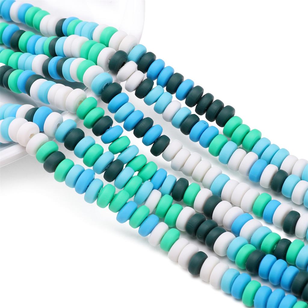 115 ks Měkké keramické korálky Hliněné ploché korálky pro DIY výrobu náramků, náhrdelníků a šperků