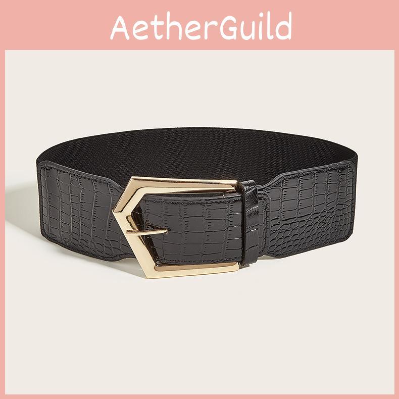 Trendy Vintage Style Waist Belt With Flexible Fit And Metal Buckle For Womens Apparel