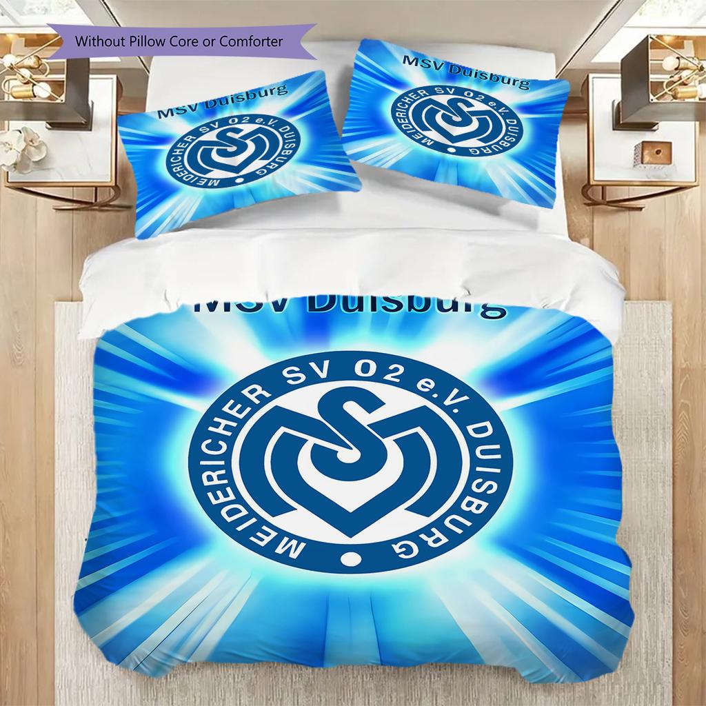 MSV Duisburg Pattern Bedding Quilt Set Quilt Cover Pillowcase Home Decoration Birthday Gift (1 * Duvet Cover + 2 * Pillowcase, Without Core)