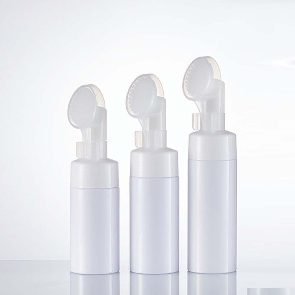 Soap Mousses Liquid Froth Pump Spray Bottle Refillable Bottles Foaming Bottle With Cleansing Brush
