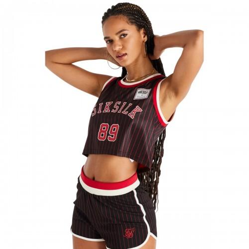SikSilk Damen/Damen Cropped Basketball West Top