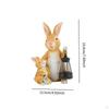 Solar Light Garden Statue Bunny Ornament Father and Son Decor Rustic Patio Decoration for Lawn