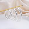 Gold-Plated Silver Cable Knit Hoop Earrings for Women - Trendy European and American Style Ear Ornaments