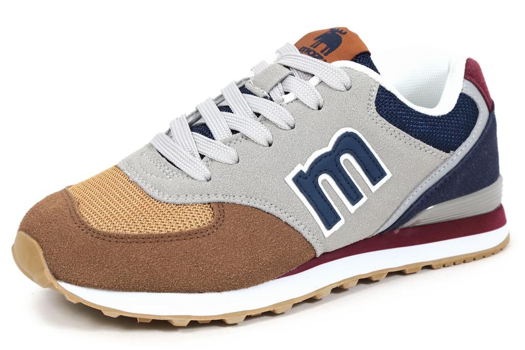Mozu Lightweight Sneakers with a Combination and Brown Size Women's Low-Top Two-Tone Non-Slip Sole, Gray, 24.5cm