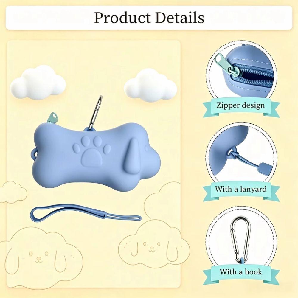 Zipper Closure Silicone Dog Treat Pouch Food Grade Silicone Dog Snack Pockets Pet Training