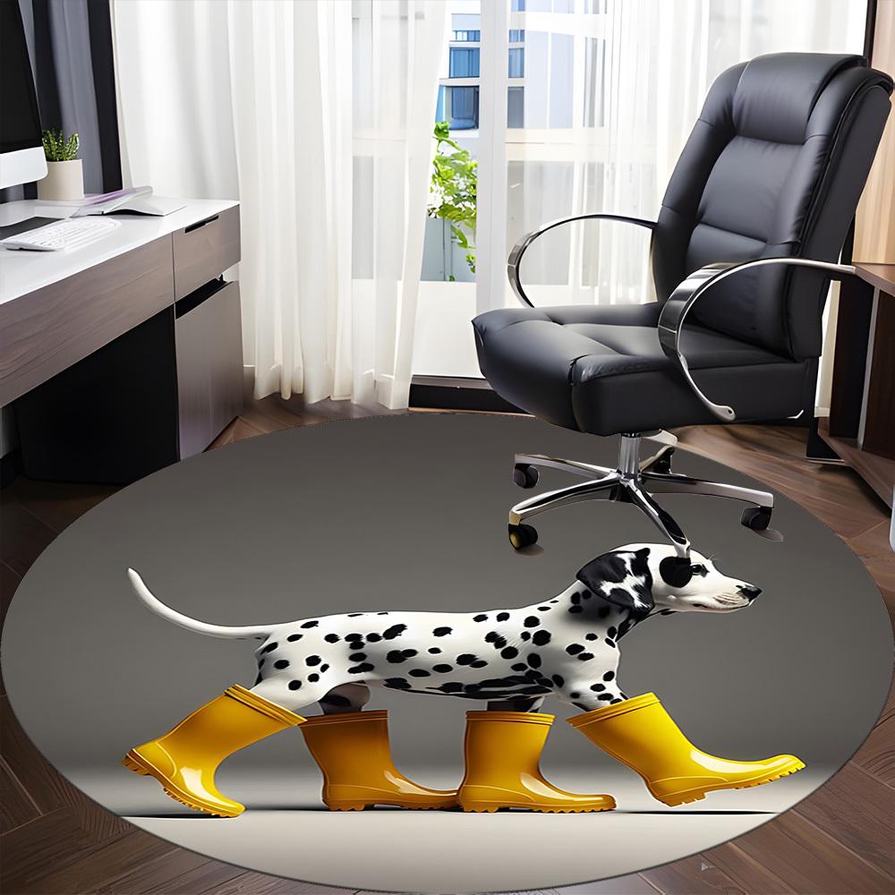 1pc Dalmatian, Rainboots Chair Carpet for Office, Non-slip, Soft and Durable Office Rug for Interior Decoration, Perfect for Office Yy260313079