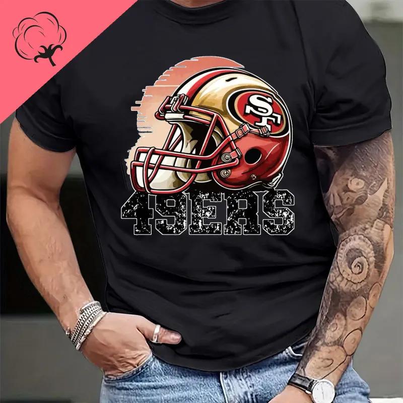 San Franciscos Tee Tops San Franciscos 49ers Logo Streetwear Cotton Unisex Man T-shirt