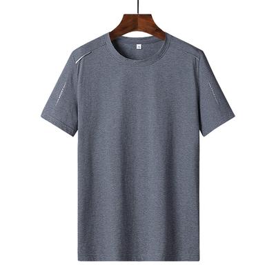 Large Size Cotton Short Sleeved T-shirt for Men's Summer Casual Sports Round Neck Short Sleeved Loose, Fashionable and Handsome