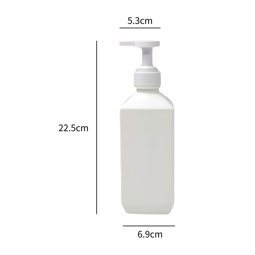 TUISKU Shampoo Bottles, Set of 3, Refillable Dispenser Bottles for Shampoo, Conditioner, and Soap, Hides Signs of Daily Use, 600ml, with Waterproof