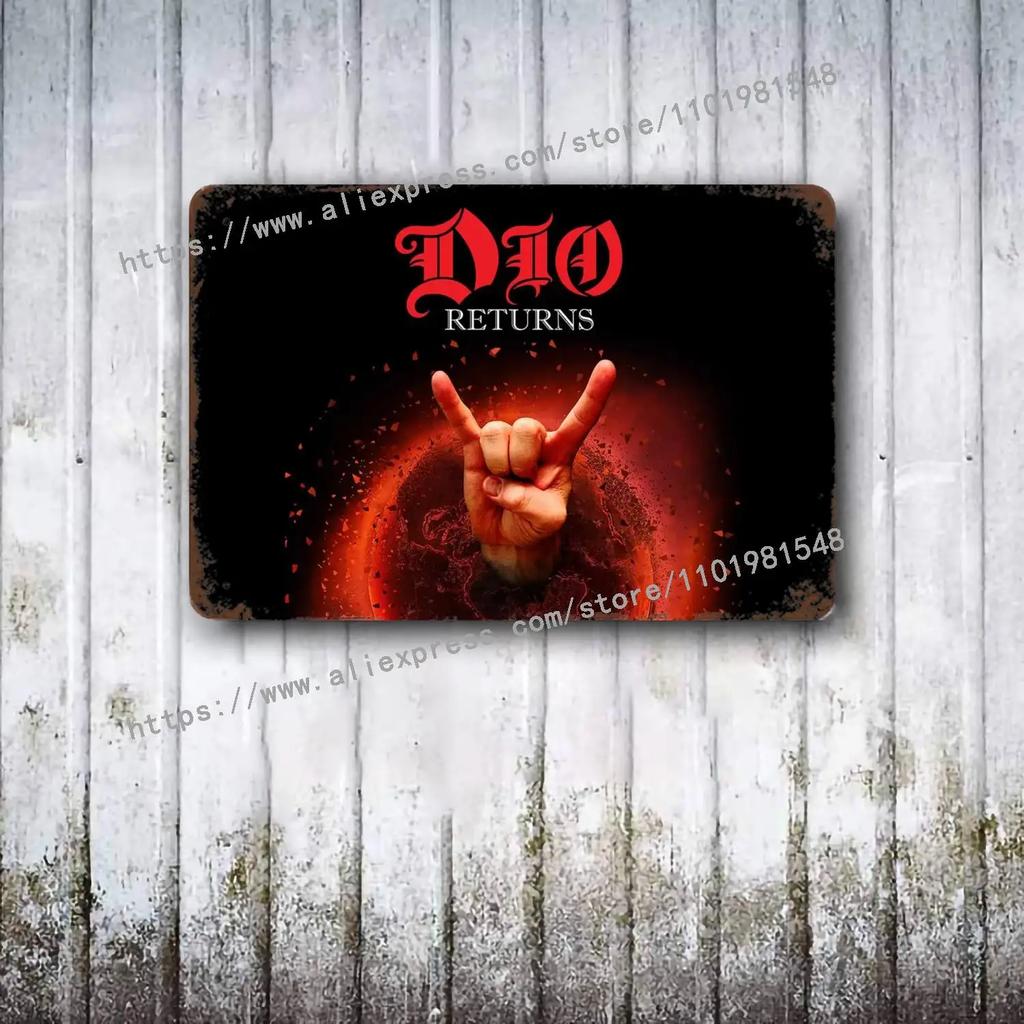 Dio Bands Metal Decor Poster Vintage Tin Sign Metal Sign Decorative Plaque for Pub Bar Man Cave Club Wall Decoration