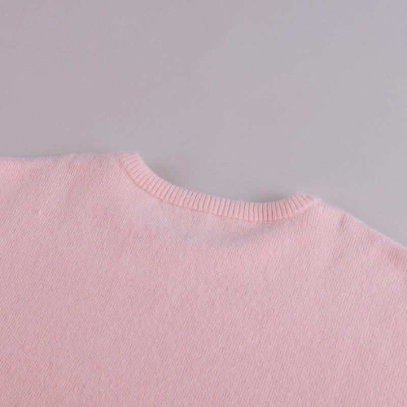 2026 Womens Soft Solid Color Round Neck Long Sleeve Knit Sweater Loose Fit Casual Elegant Style