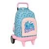 School Rucksack with Wheels Lilo & Stitch Ohana Blue 33 X 45 X 22 Cm