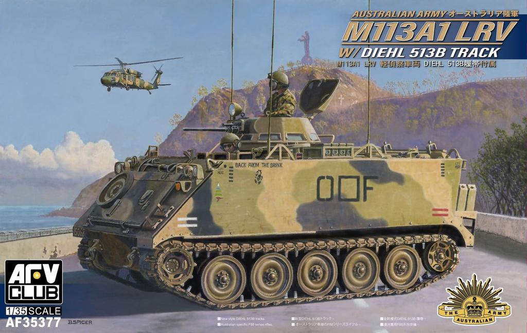 AFV Club Maßstab Australische Armee M113A1 Leichtes Aufklärungsfahrzeug Diehl 513 Kettenfahrzeug Plastikmodellbausatz FV35377 1/35 (Militärfahrzeug)