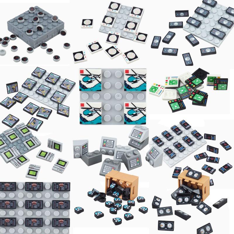 Scene Model Printing Accessories Building Blocks Dashboard Screen Keyboard Mouse Control Buttons Mini Compatible Brick Toy N08