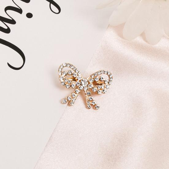 Sløjfedesign Broche Nål til Kvinder, Indlagt med Kunstige Perler Rhinsten Reversnål, Broche Alsidigt Tilbehør til Trøjer Kraver Hatte Tasker Frakker Tørklæder