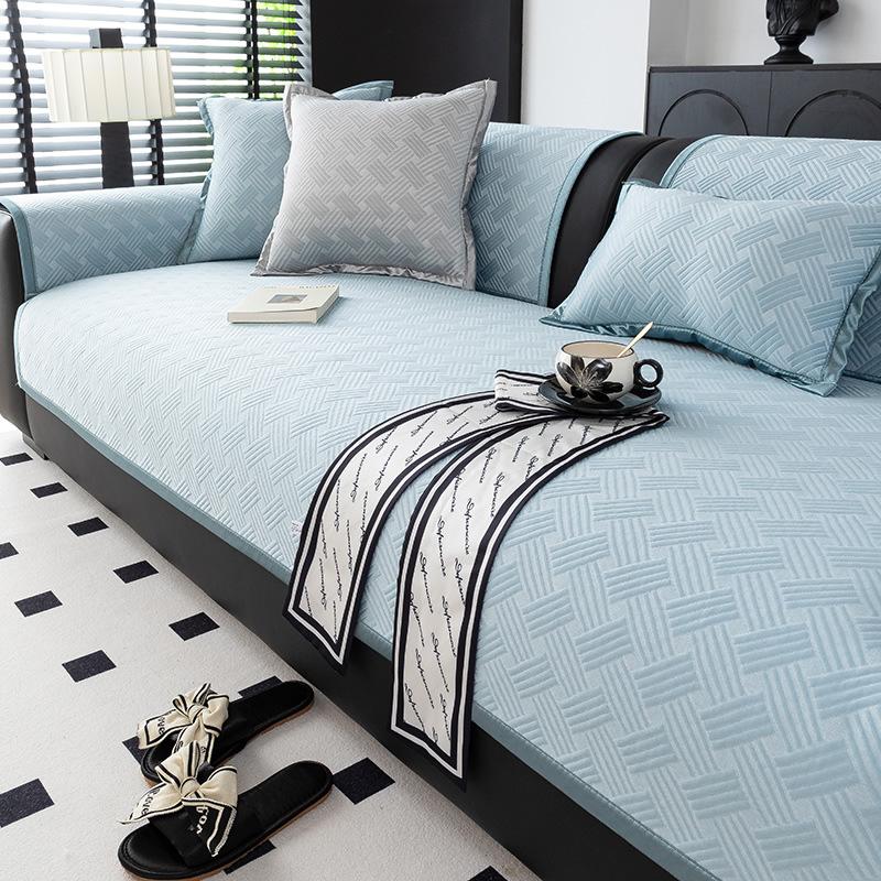 

Чехол на диван в скандинавском стиле, легкая роскошь, тканевый, универсальный для четырех сезонов, чехол для дивана премиум-класса из воздушной пряжи, подушка для дивана 70*70cm темно-синий