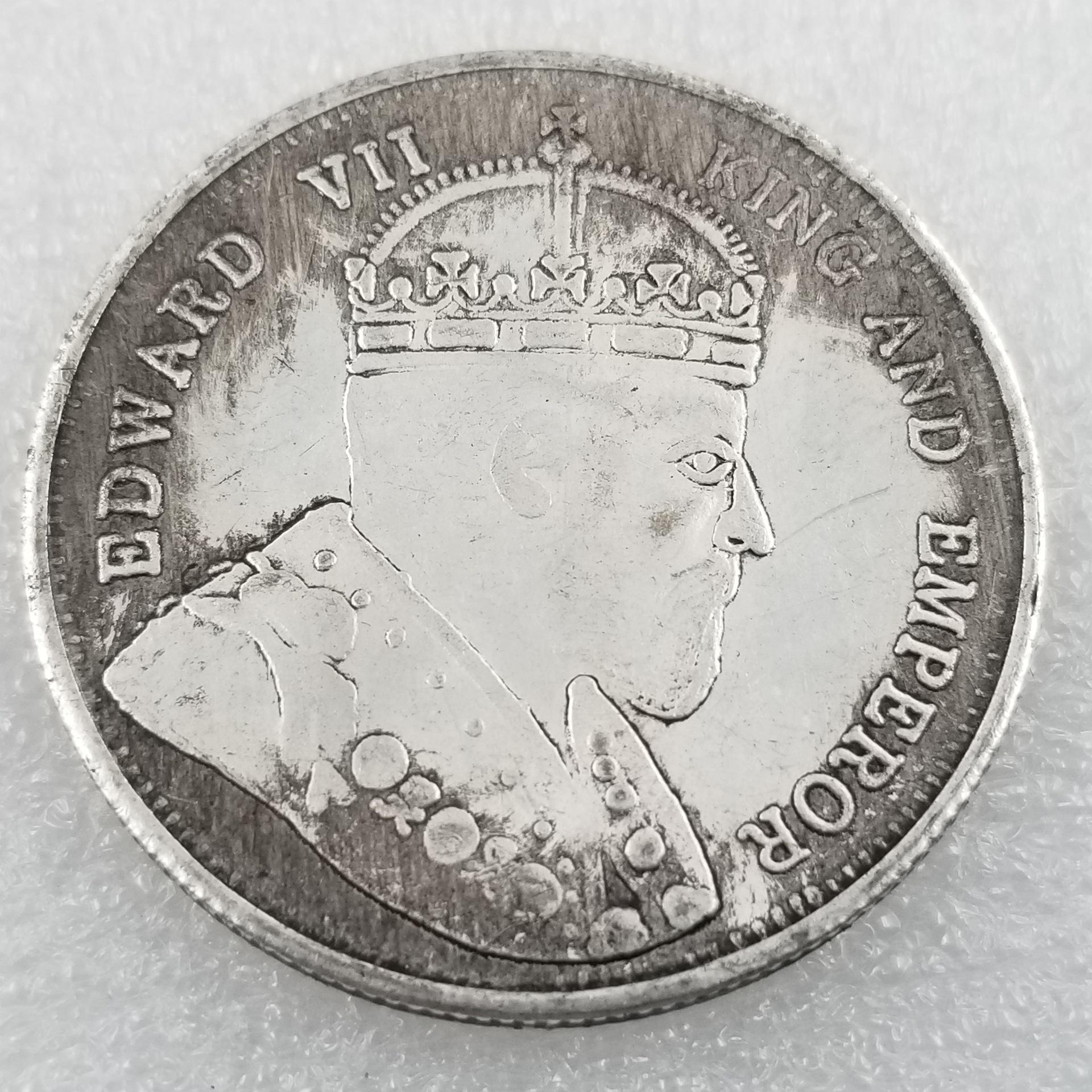 Antique 1866 Hong Kong Silver-Plated Brass Dollar Round None