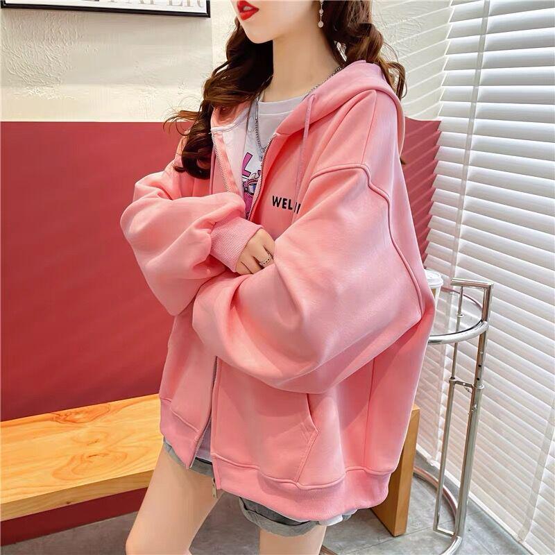Chinese Cotton Silver Fox Velvet Hooded Cardigan Sweater with Back Collar and Print.